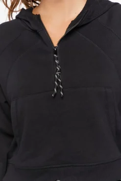 Active Cropped Half-Zip Hoodie
