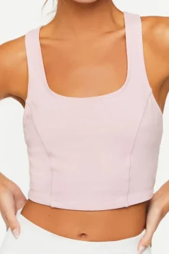 Active Cropped Racerback Tank Top