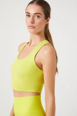 Active Cropped Racerback Tank Top