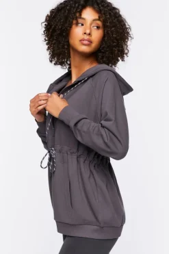 Active Drawstring Zip-Up Hoodie