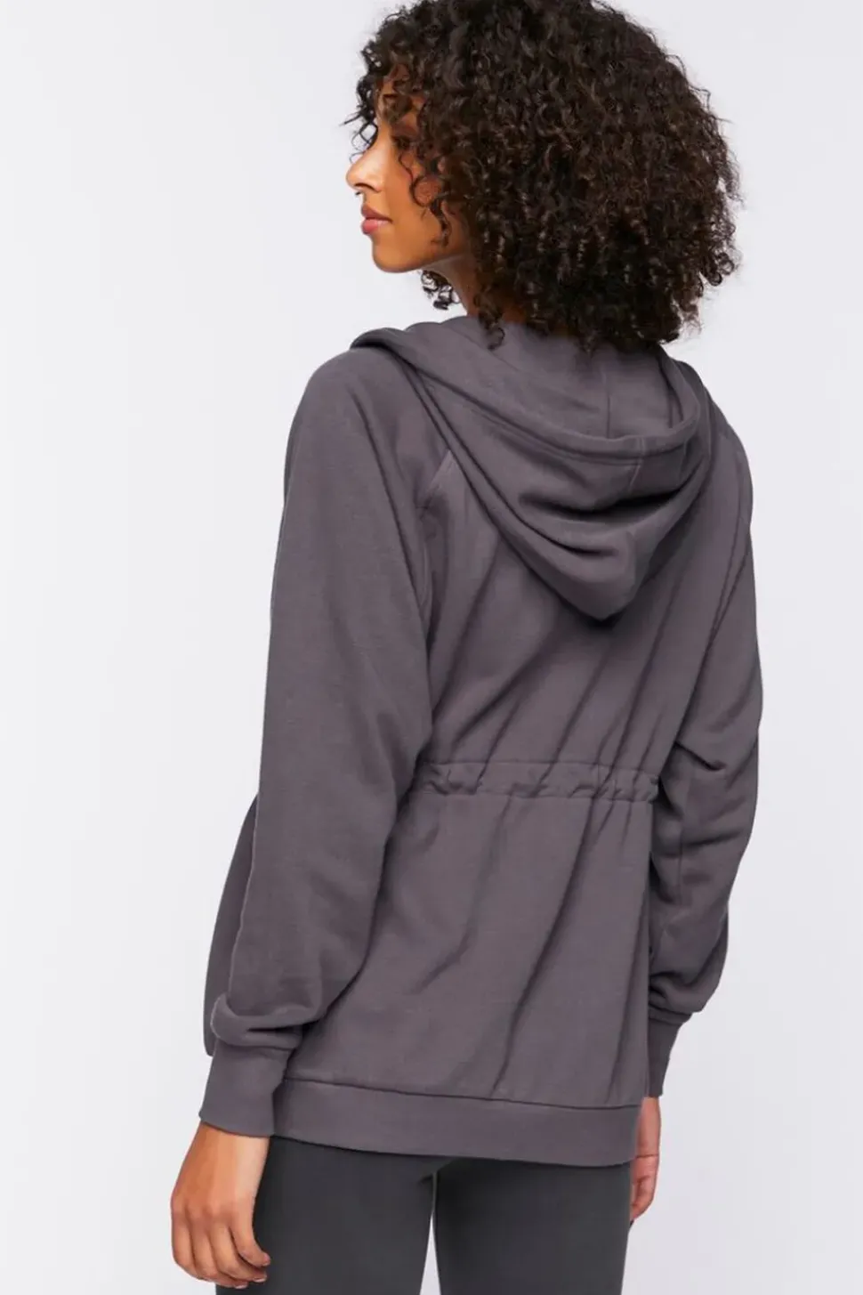 Active Drawstring Zip-Up Hoodie