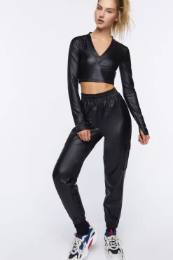 Active Faux Leather Joggers