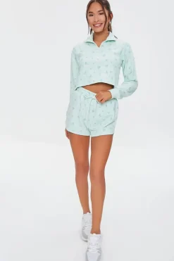 Active Floral Drawstring Shorts