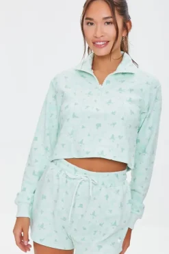 Active Floral Half-Zip Pullover