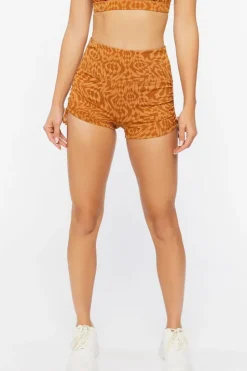 Active Geo Print Drawstring Biker Shorts