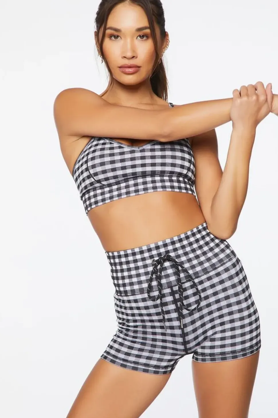 Active Gingham Biker Shorts