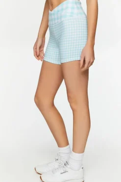 Active Gingham Biker Shorts