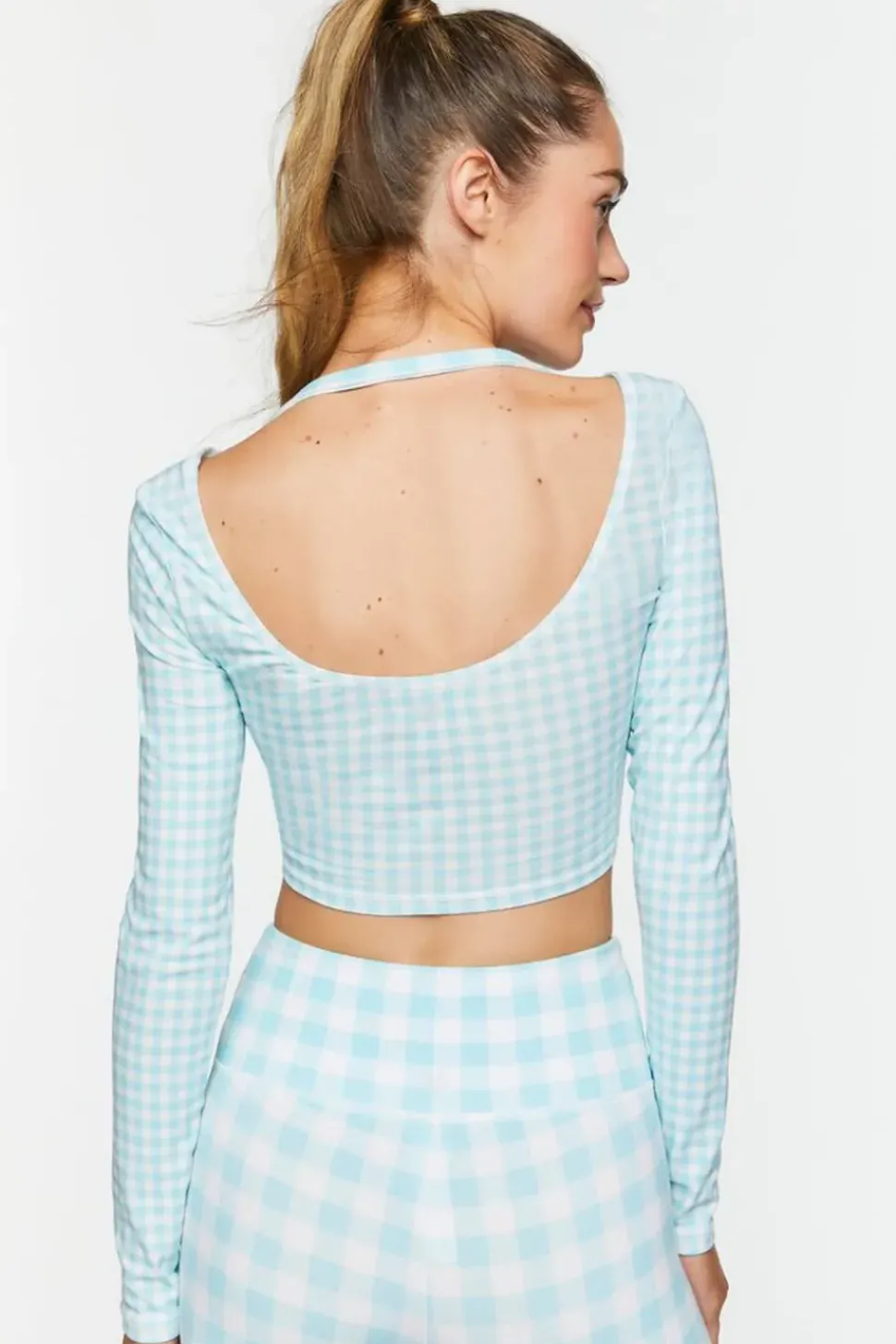 Active Gingham Halter Crop Top