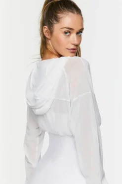 Active Mesh Cropped Zip-Up Jacket