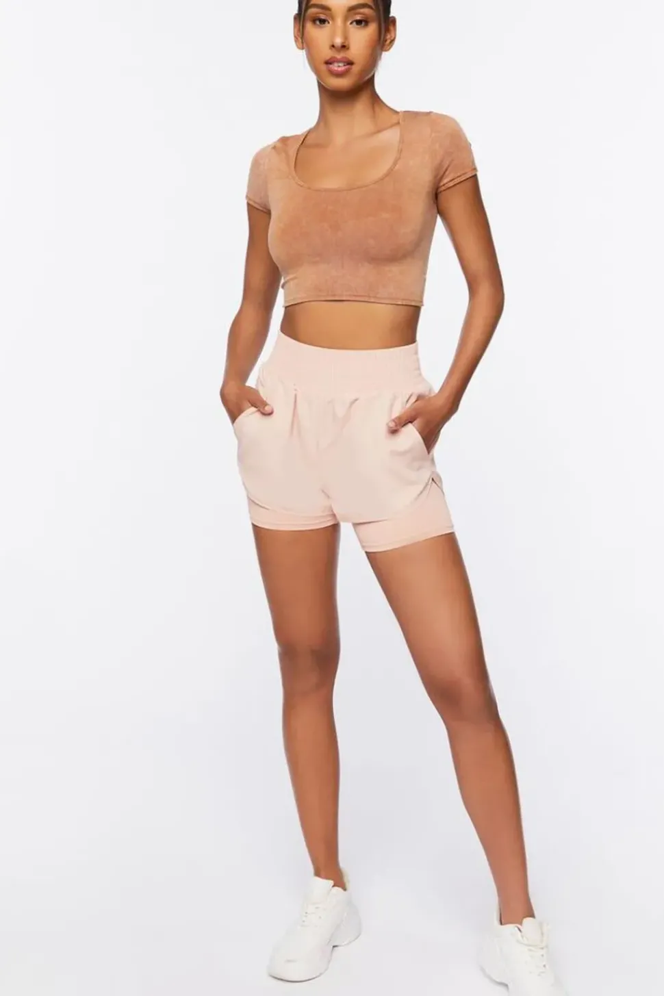 Active Mineral Wash Ruched Crop Top