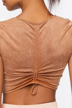 Active Mineral Wash Ruched Crop Top