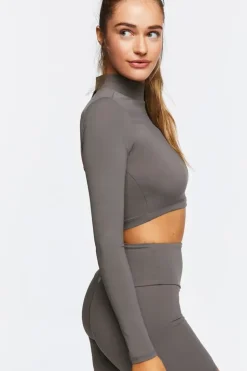 Active Mock Neck Crop Top
