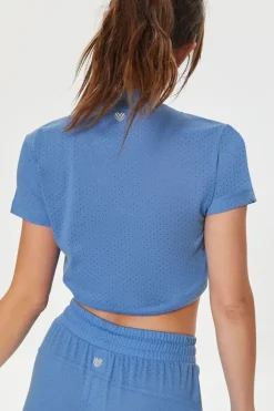 Active Mock Neck Toggle Crop Top