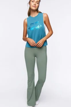Active Notched-Waist Flare Leggings