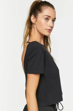 Active Open-Back Twisted Crop Top