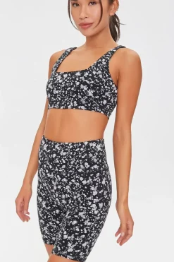 Active Paint Splatter Biker Shorts