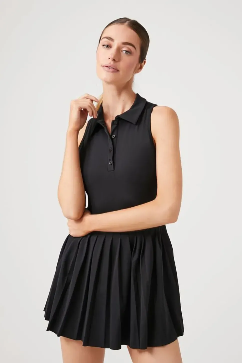 Active Pleated Skort Romper