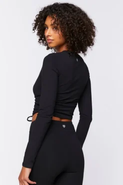 Active Ruched Drawstring Crop Top