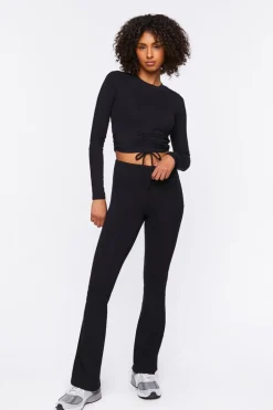 Active Ruched Drawstring Crop Top