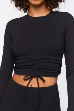 Active Ruched Drawstring Crop Top