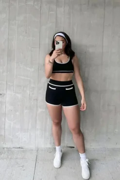 Active Seamless Contrast-Trim Biker Shorts
