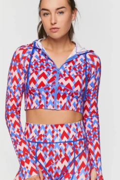 Active Seamless Geo Print Zip-Up Jacket