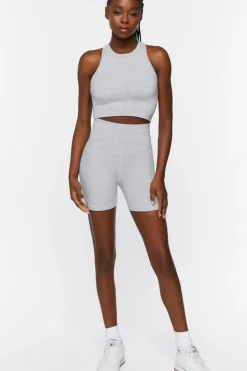 Active Seamless Heathered Biker Shorts