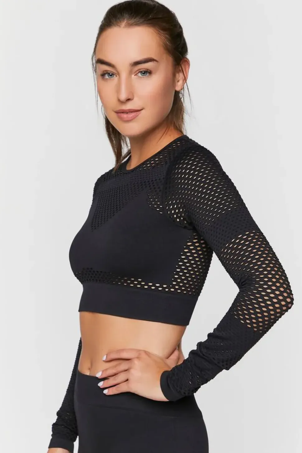 Active Seamless Netted Crop Top