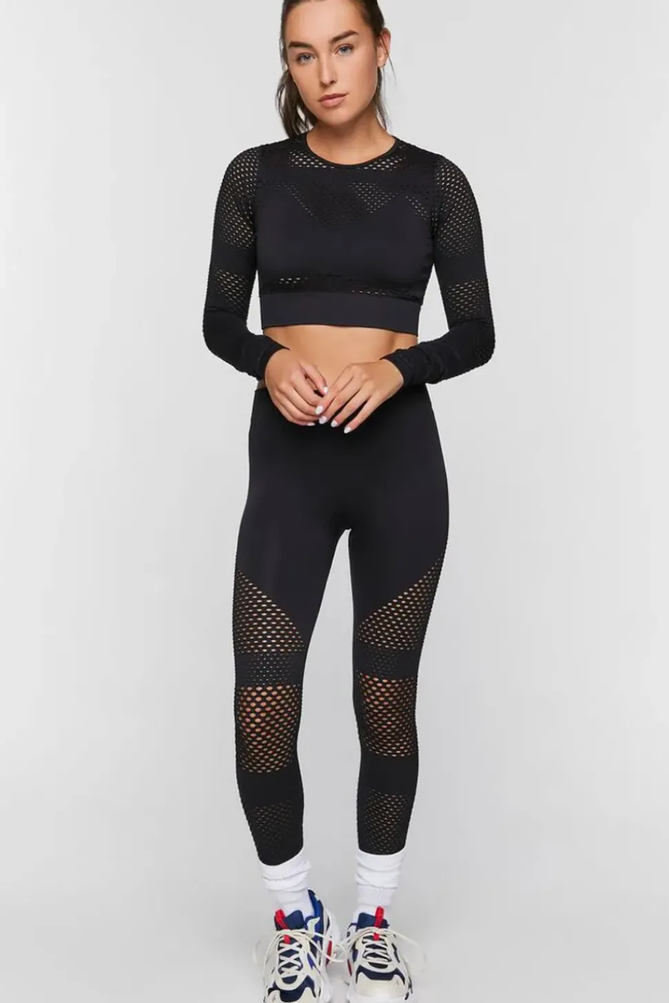Active Seamless Netted Crop Top