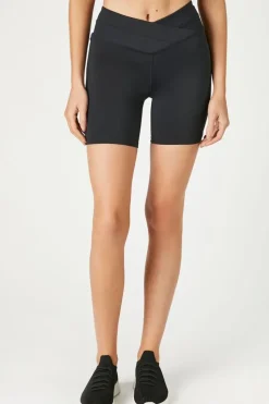 Active Surplice-Waist Biker Shorts