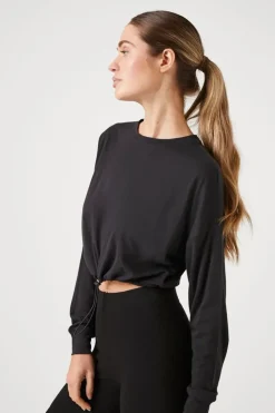 Active Toggle Drawstring Crop Top