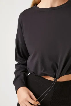 Active Toggle Drawstring Crop Top