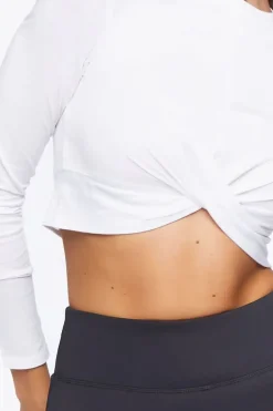 Active Twisted Long-Sleeve Crop Top