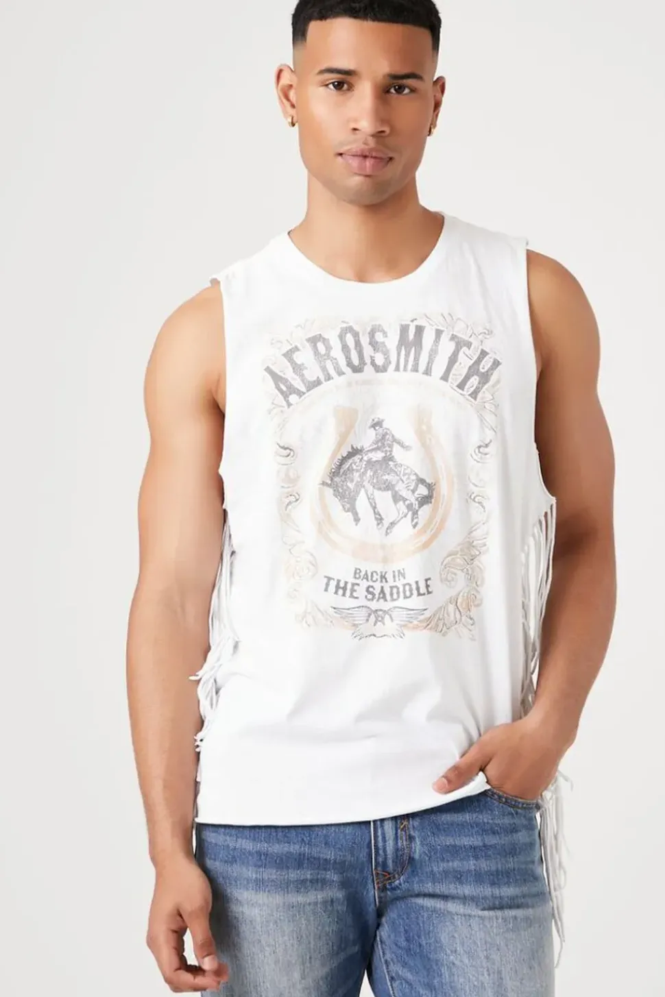 Aerosmith Graphic Fringe Muscle Tee