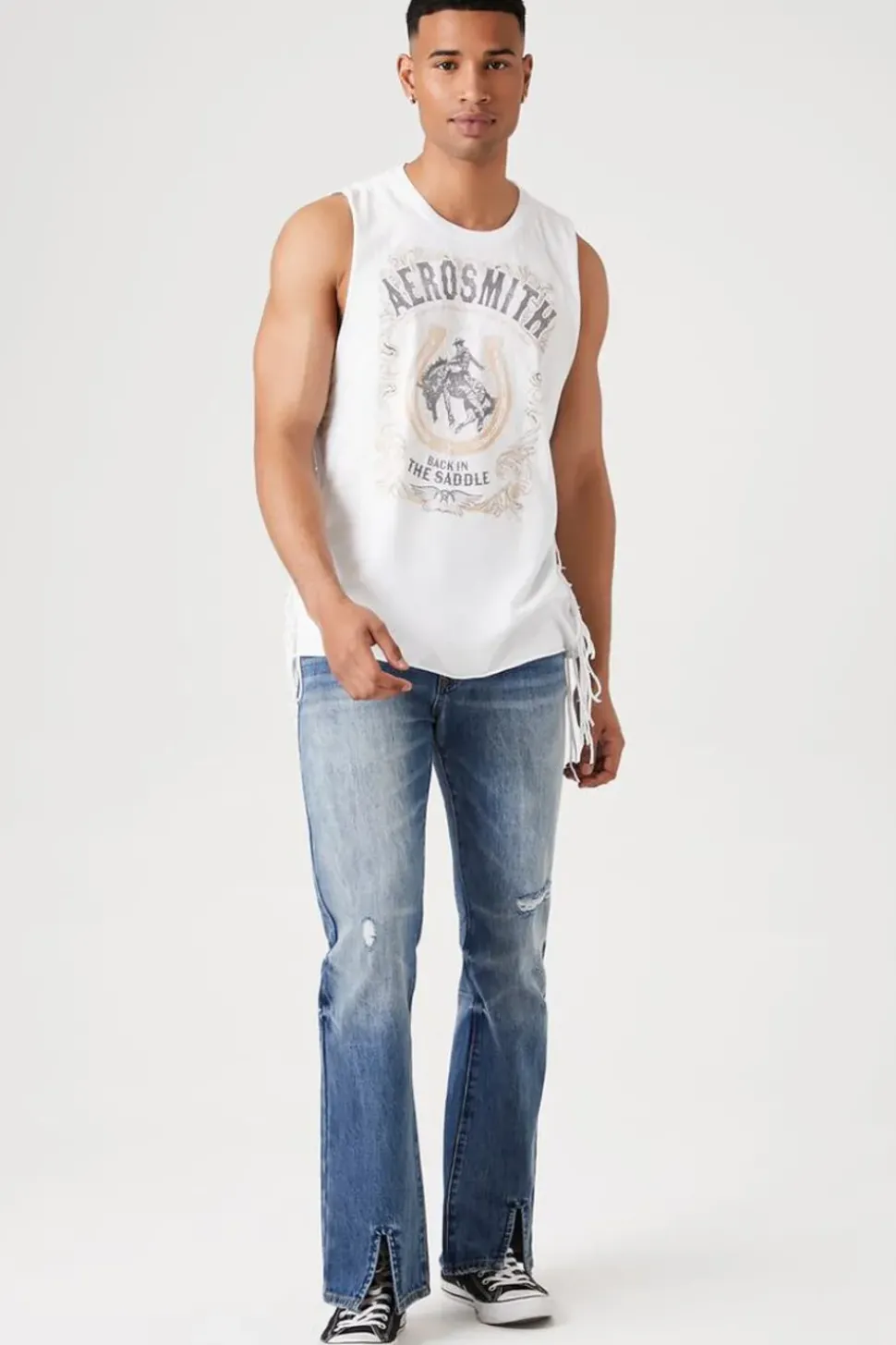 Aerosmith Graphic Fringe Muscle Tee
