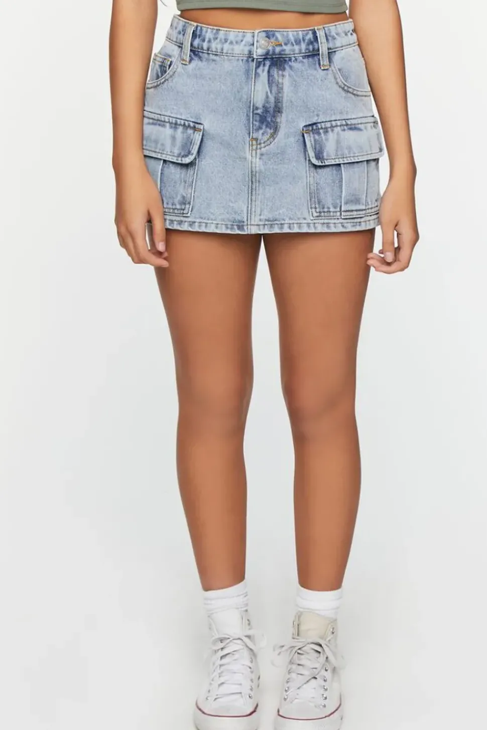 A-Line Denim Mini Skirt