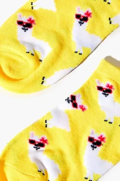 Alpaca Print Ankle Socks