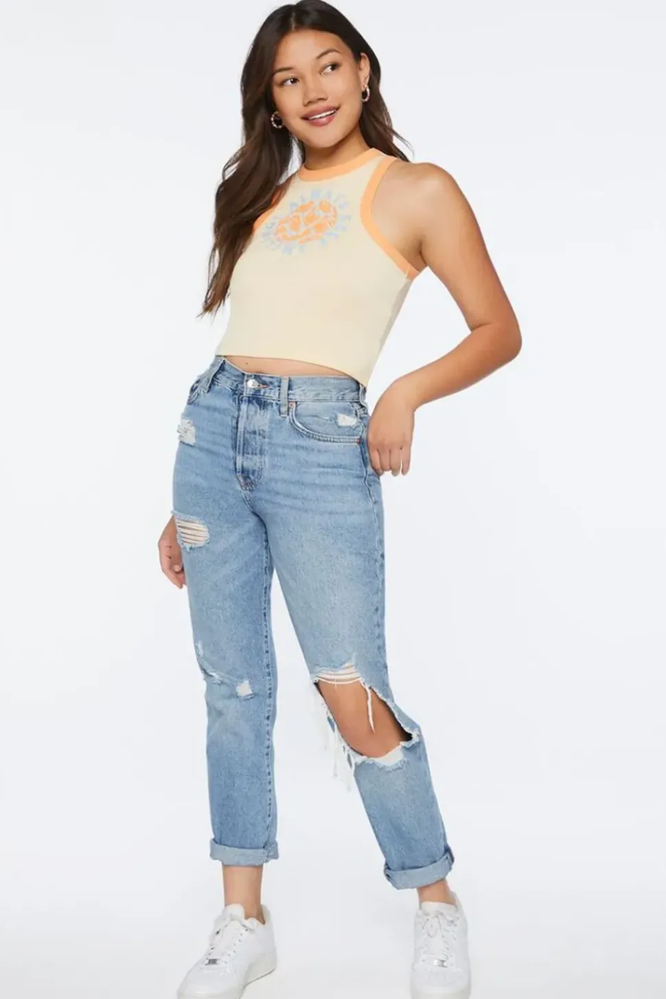 Always Keep Smiling Graphic Tank Top