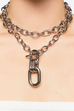 Anchor Chain Statement Necklace Set
