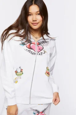 Angelic Graphic Zip-Up Hoodie
