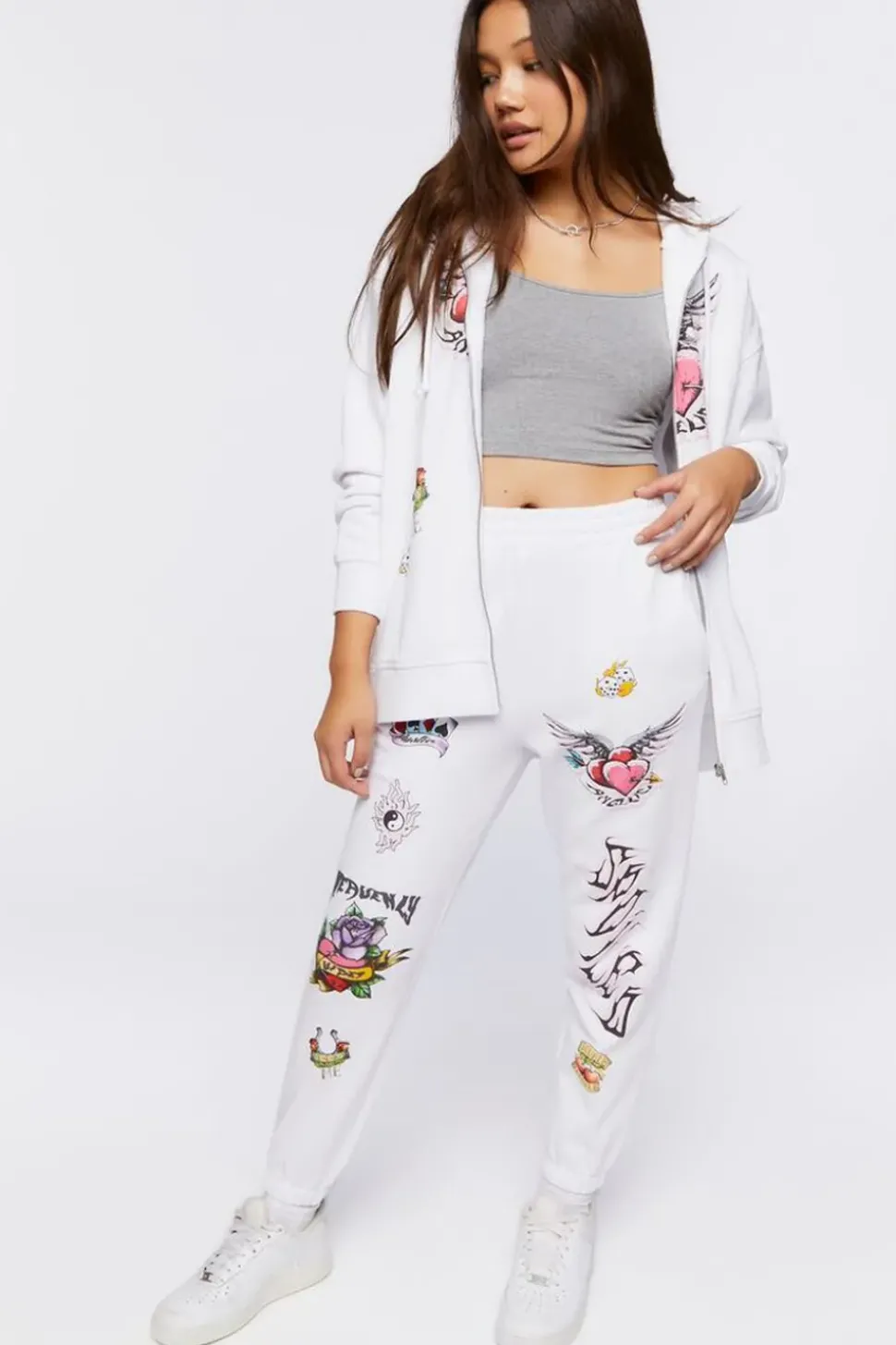 Angelic Graphic Zip-Up Hoodie