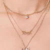 Angel Pendant Layered Necklace