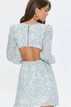 Animal Print Cutout Mini Dress