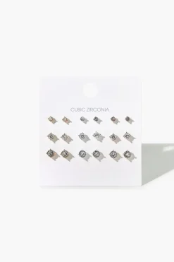 Assorted Cz Stud Earring Set