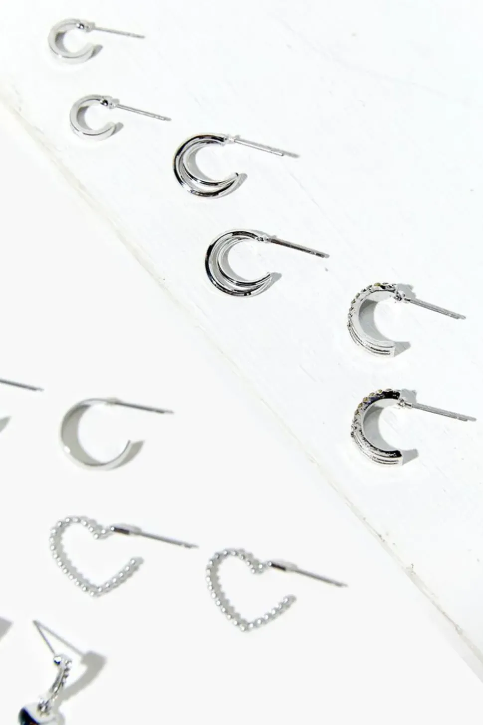 Assorted Heart Hoop Earring Set