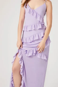 Asymmetrical Ruffle Maxi Dress