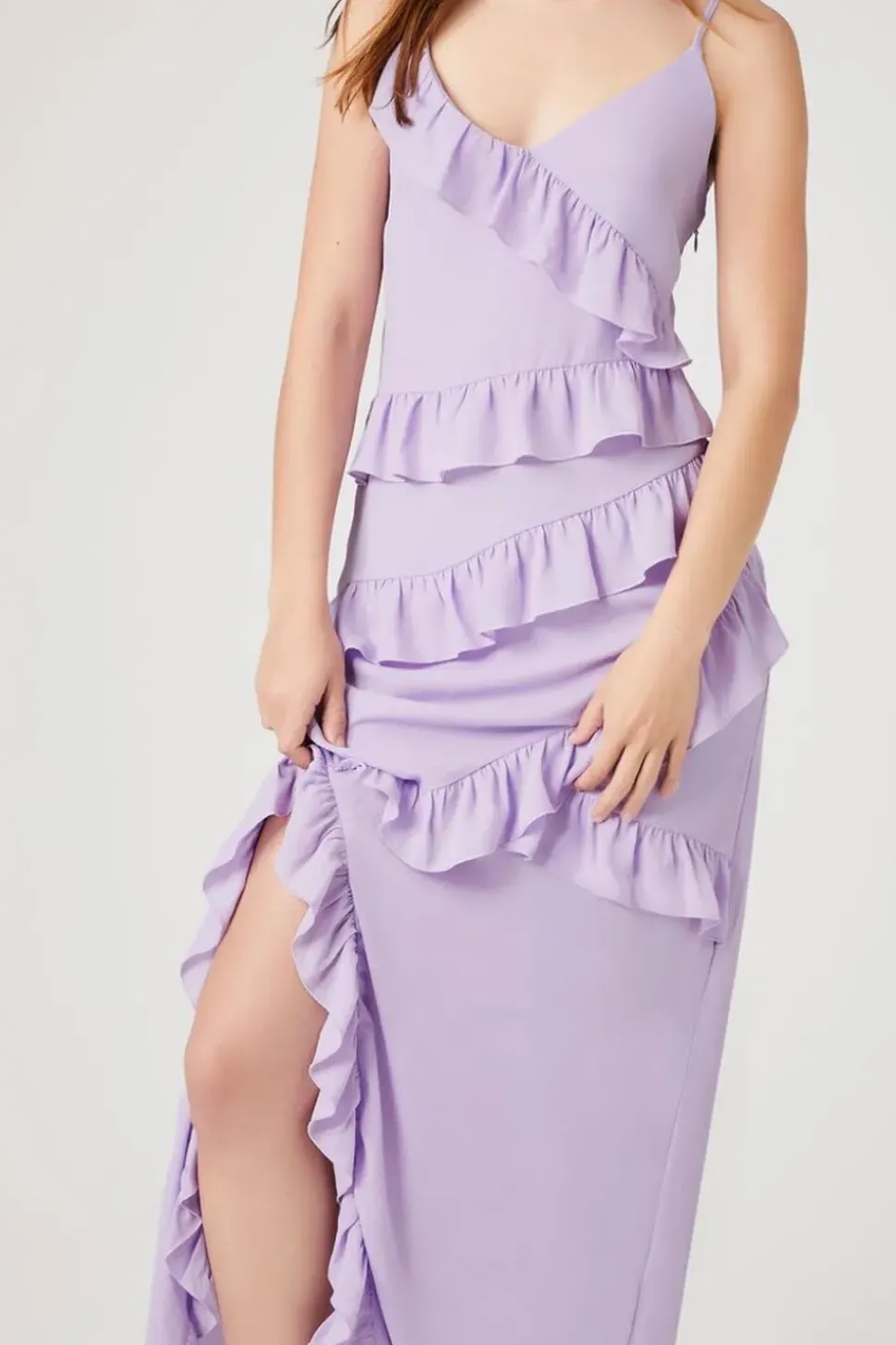 Asymmetrical Ruffle Maxi Dress