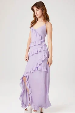 Asymmetrical Ruffle Maxi Dress