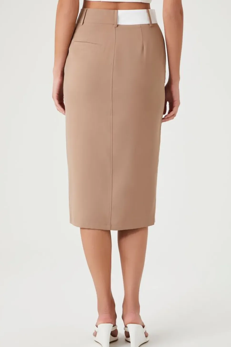 Asymmetrical Split-Hem Midi Skirt
