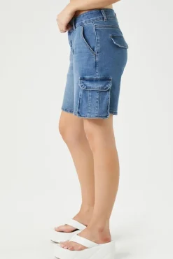 Baggy Denim Cargo Bermuda Shorts